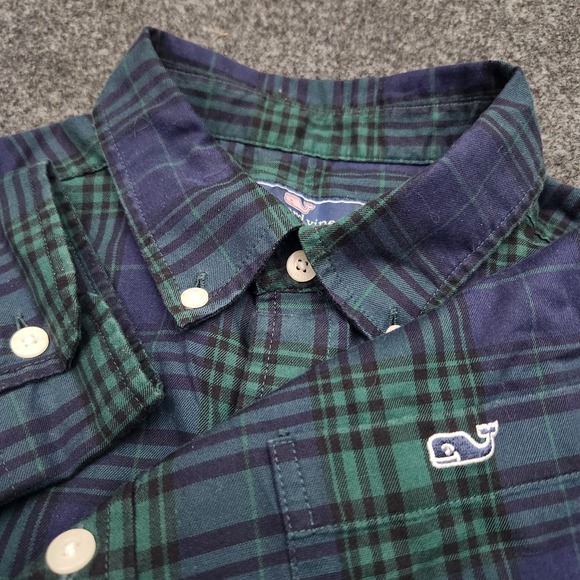 Vineyard Vines Other - Vineyard Vines Mens Medium Navy Blue Dark Green‎ Plaid Button Down Shirt